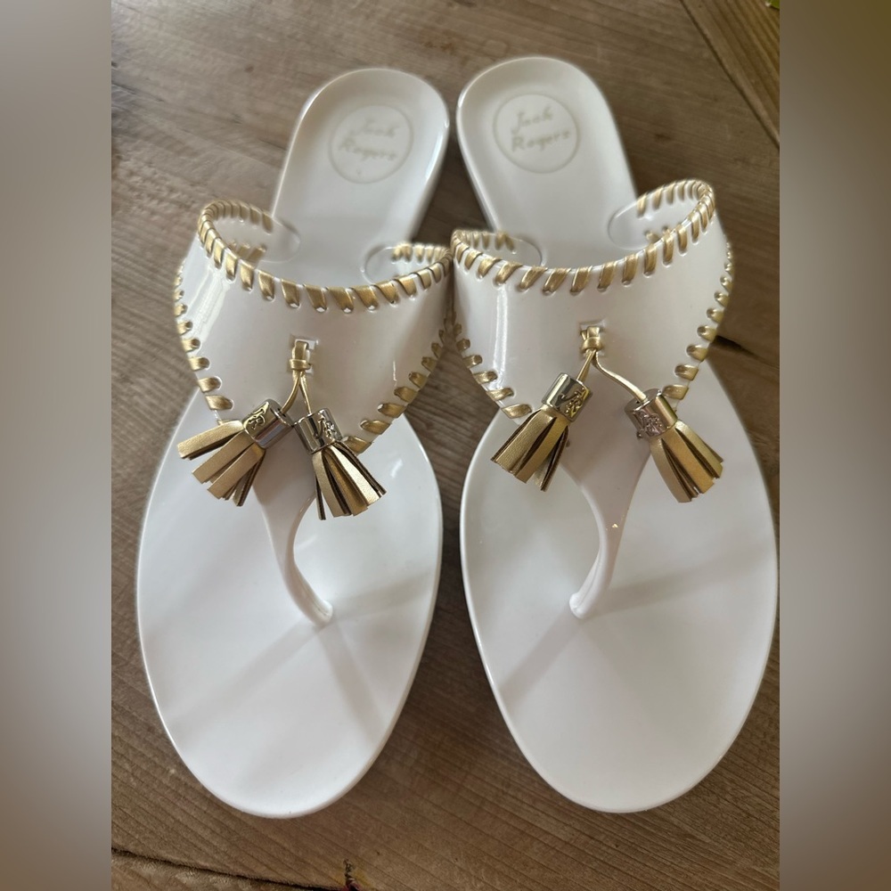 New Jack Rogers Women's Alana Jelly sandals white size 10
